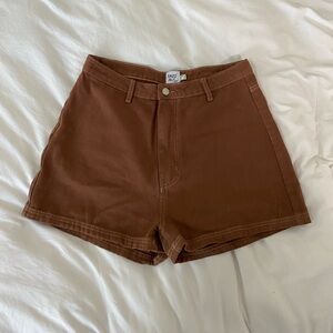 Princess Polly brown denim shorts